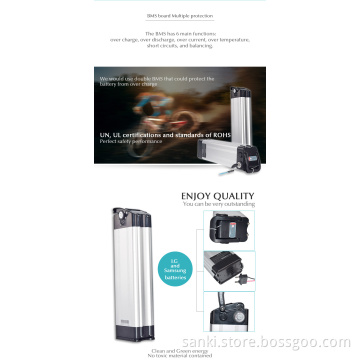 24V 20.3AH Ebike Battery Pack(Silver Fish case) with NCR18650PF cells for electric bike